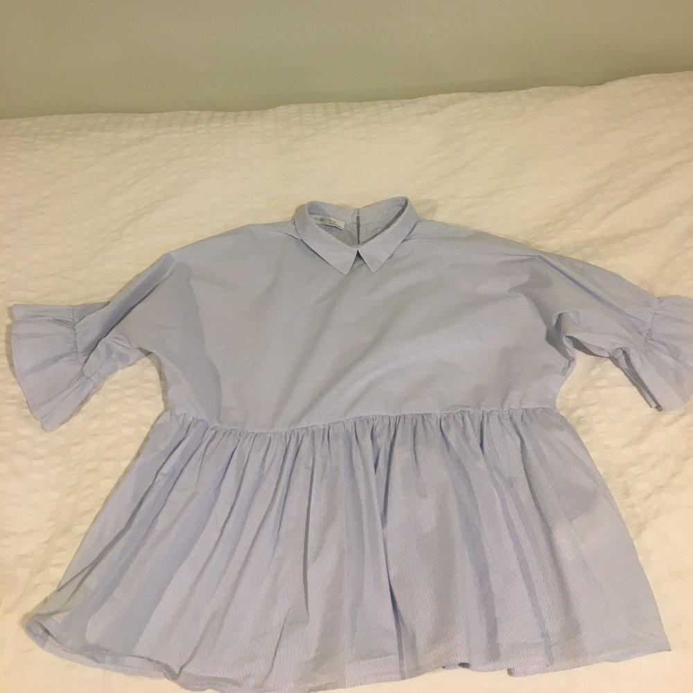 Piazza Italia Collared Ruffle Blouse